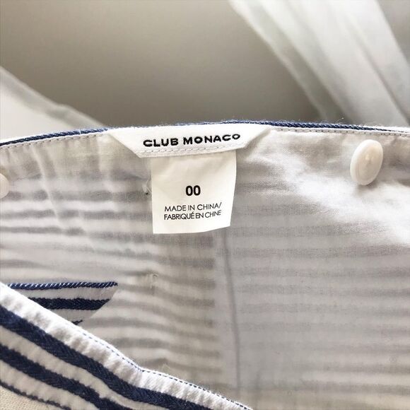 Club Monaco stripe seersucker crop top size 00 - Picture 9 of 11